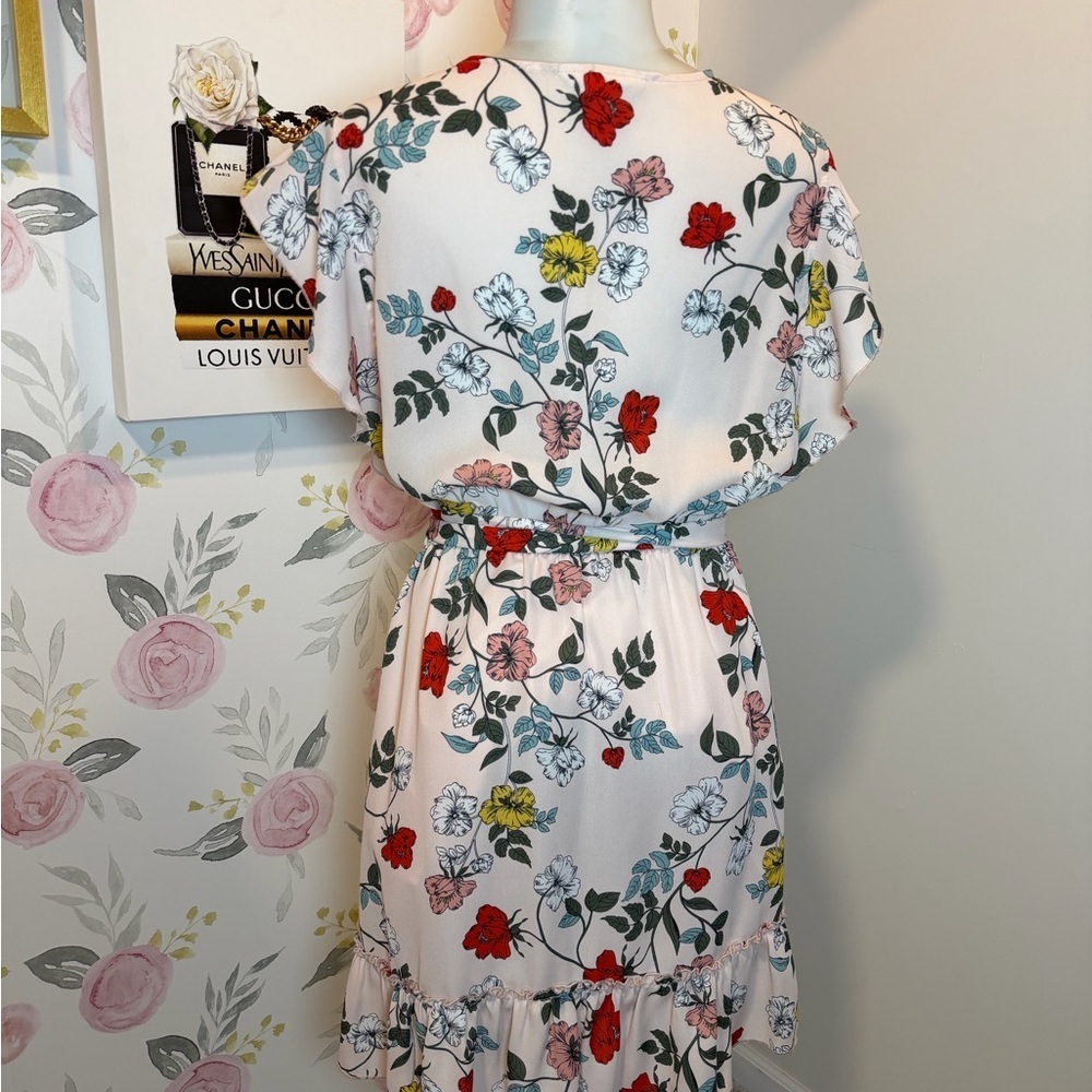 BB Dakota Red and Black Floral Mini Dress - Picture 4 of 5